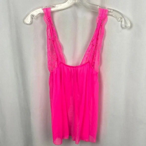 La Senza Sheer Lace Babydoll Lingerie – Hot Pink – Size Small - Picture 9 of 10